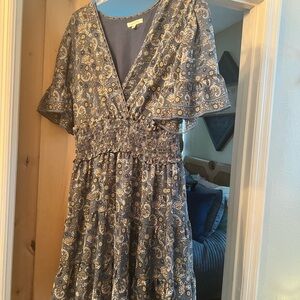 Max Studio Paisley Blue Midi Dress